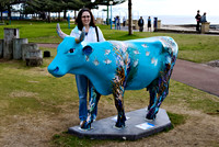 Rosemary with one of the entries in the Margaret River CowParade in 2010.