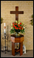The flowers were in memory of the Rt Revd Ben Wright, and were prepared by Mrs Joyce Brooks.