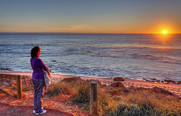 Rosemary admiring the sunset