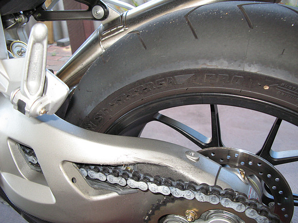 Before the rear hugger was fitted